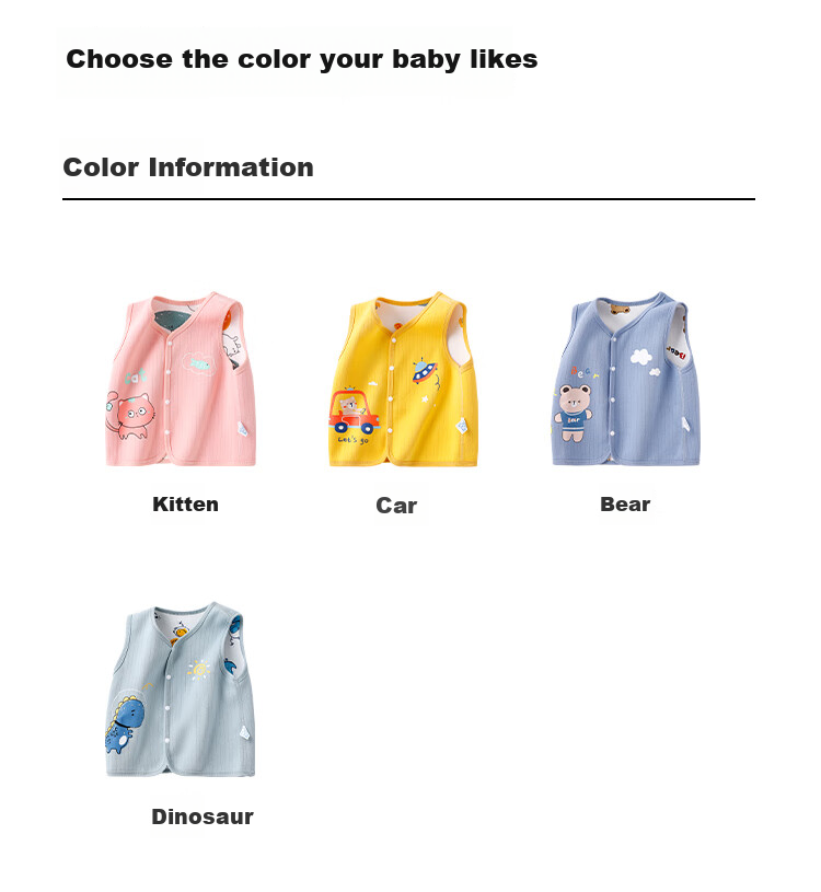 Yishuanger Children's Clothing, Kids' Vest for Spring And Autumn, Girls' Warm Waistcoat, Boys' Cartoon Cotton Vest, Car, 66 7