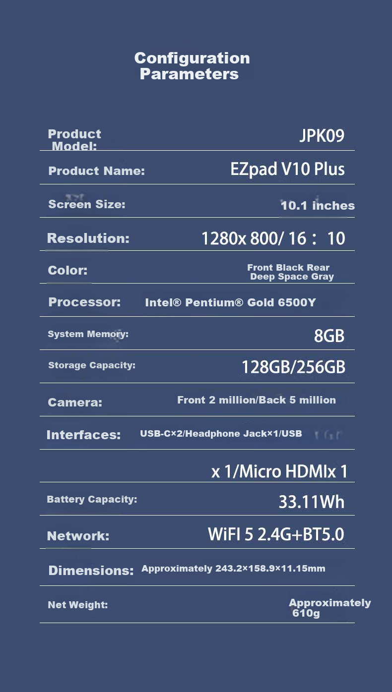 Jumper Crossover 220 10.1-inch 6500Y 8GB+256GB 2-in-1 Tablet PC Win11 Office Student Tablet 3