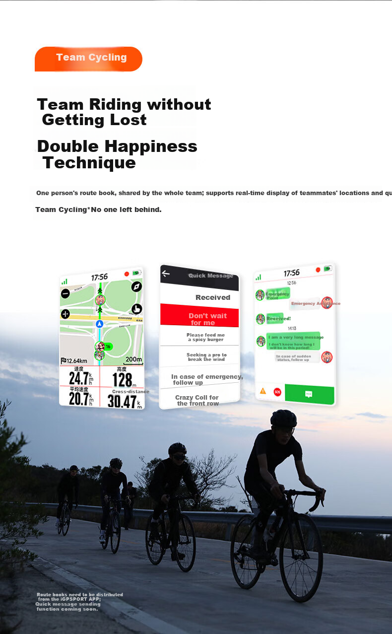 IGPSPORT Bicycle Computer, Road Bike GPS Navigation Computer, Smart Wireless Cycling Computer, BiNavi, Black 12