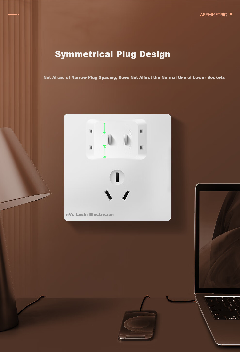 NVCleishidiangong Socket Adapter Plug, Multi-Outlet Converter, Uncontrolled One-To Two-Flat Hole Converter, EP435C 6