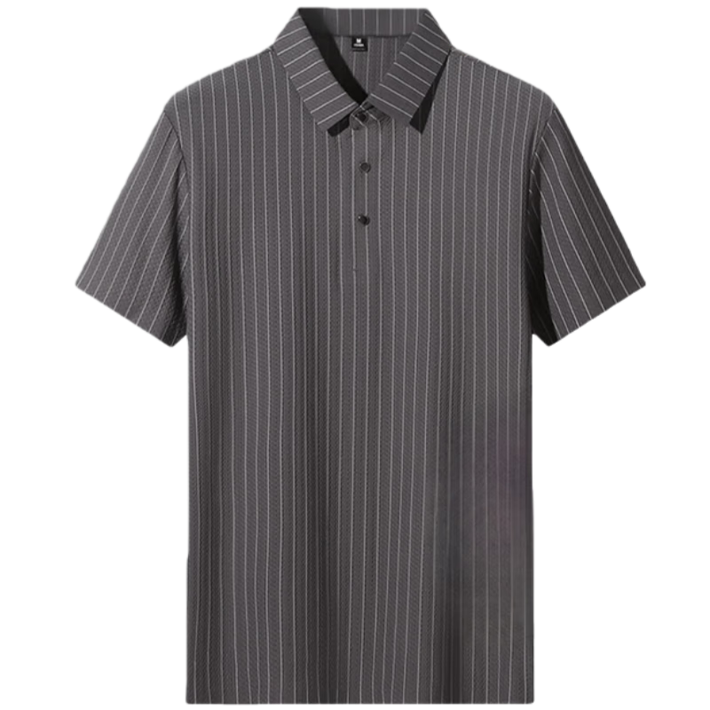 LangSha Polo Shirt for Men, Summer Ice Silk Quick-Dry Seamless Wrinkle-Resistant T-Shirt, Business Casual Collared Short Sleeve, Father's Day Gift
