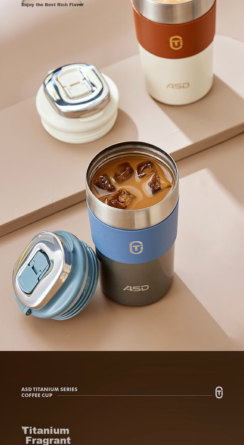 ASD Pure Titanium Insulated Mug High-End Business Tea Water Cup Compact Portable Travel Coffee Cup RWS42B15Q-TW 6