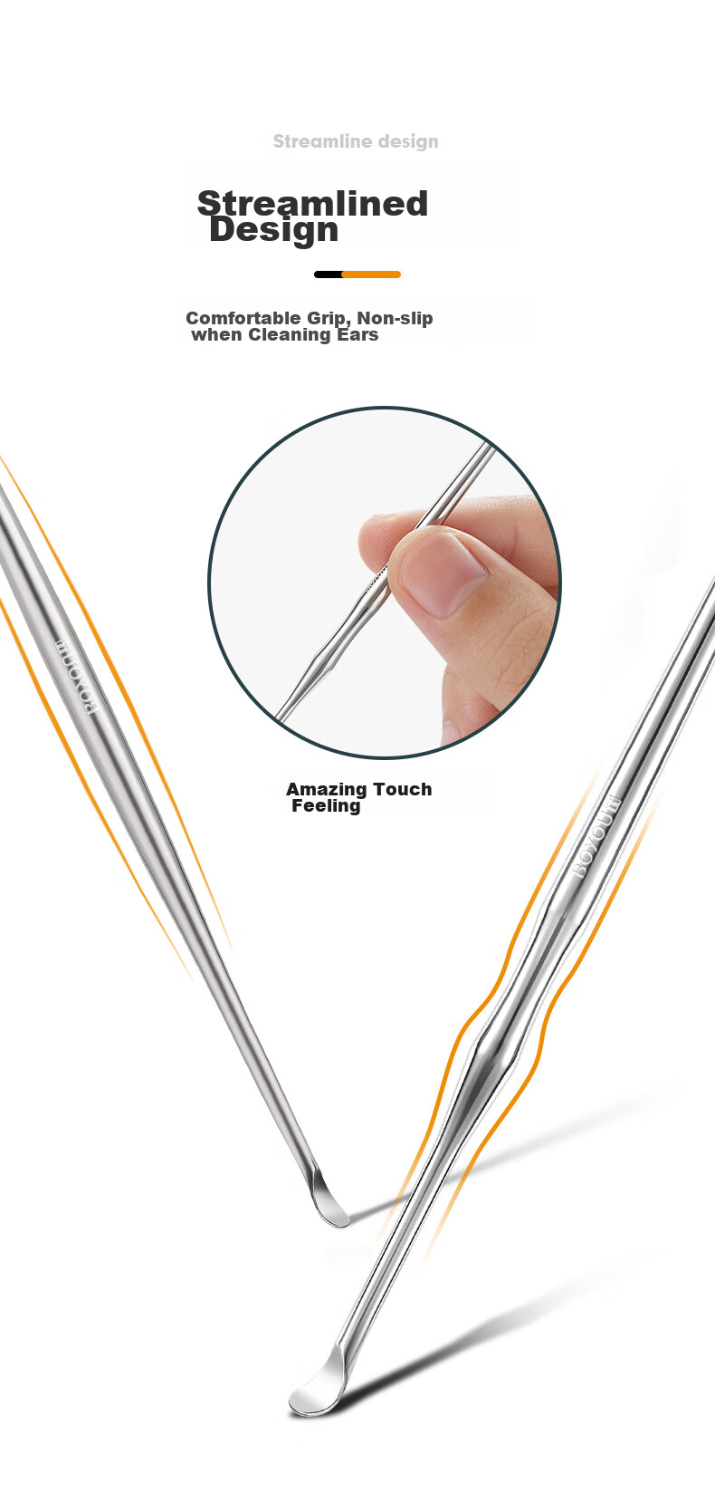 BO YOU Titanium Alloy Ear Pick Ear Cleaning Tool Adult Ear Cleaning Device Scoop-Shaped Ear Cleaner for Home Use 7