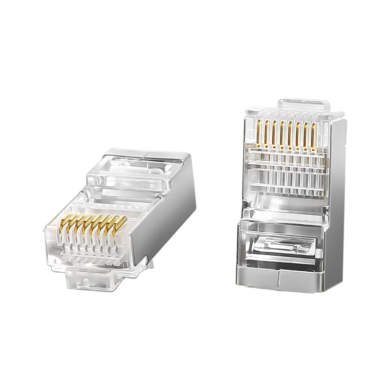 Hengpu Cat6 Shielded Ethernet RJ45 Connectors, Gold-Plated, Engineering Grade, 30-Pack, HP-SJ-6-4