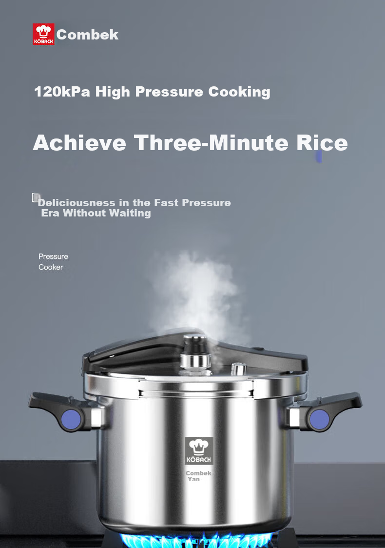 KOBACH German-Style Pressure Cooker, 304 Stainless Steel, Multi-Layer Explosion-Proof, One-Handed Opening And Closing, Foldable, Can Stand Or Be Placed in Dishwasher 2