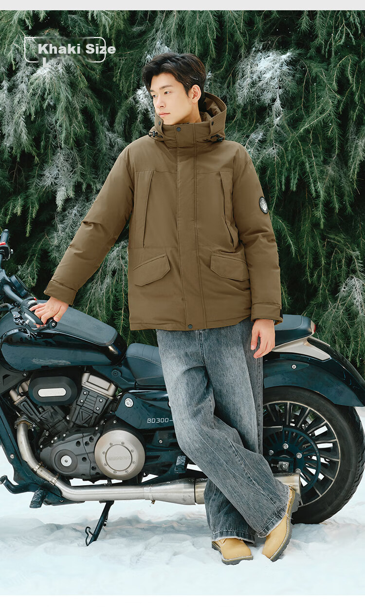 JD Original [90% White Duck Down] down Jacket for Men And Women, Parka 25 Winter New Model Triple Protection Coat, Khaki, Size S 19