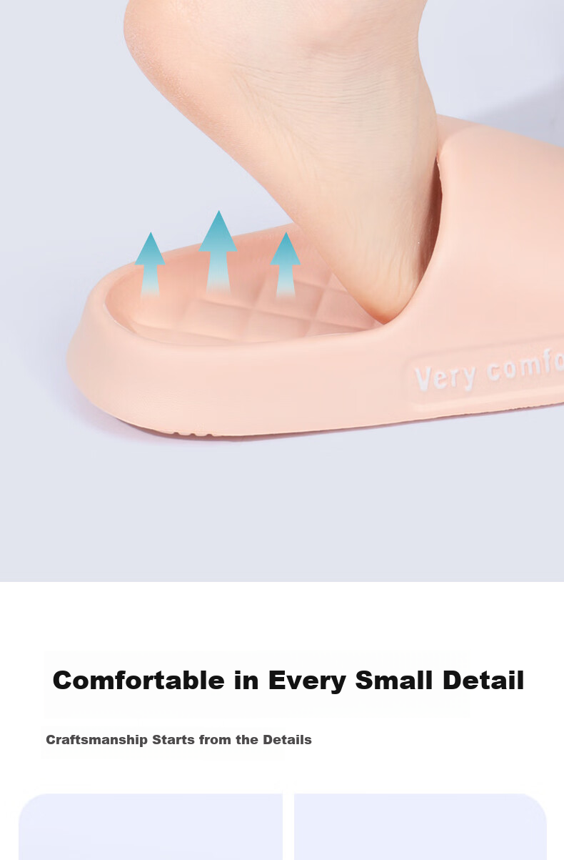 Grace EVA Breathable Slippers, Soft Sole Comfortable All-Season Outdoor Indoor Home Couple Sandals for Men And Women, Pink, Size 40-41 7