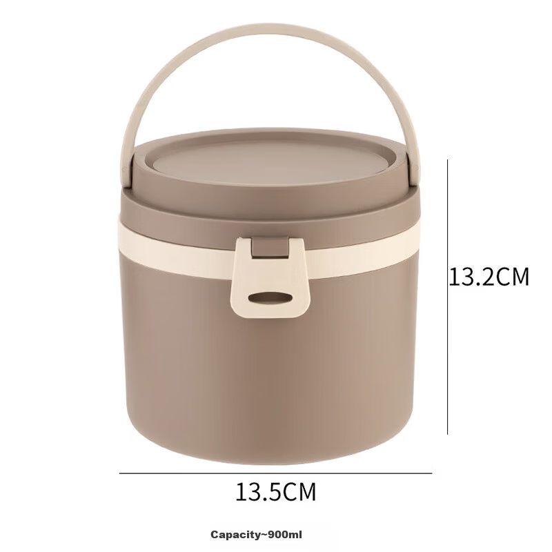 GuofengG 304 Stainless Steel Food Container, 900ml Capacity, Leak-Proof Insulated Lunch Box, Portable Thermos for Students
