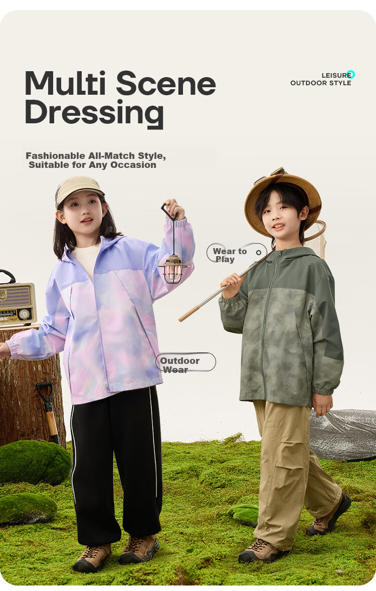 Jeanswest Boys' Jacket, Spring And Autumn Style 2026 New Model, Children's Outdoor Sportswear, Waterproof Clothing, Girls' Spring Hooded Top 6