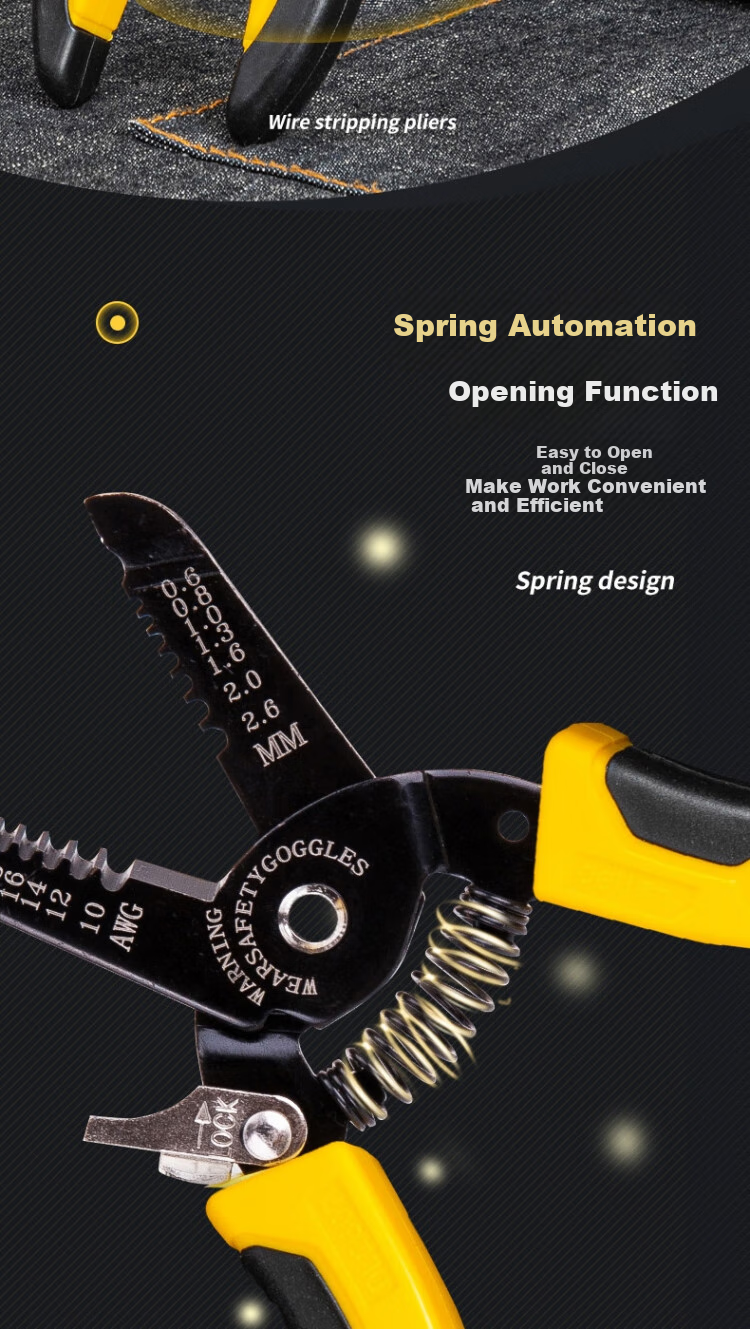 DELIGONGJU Wire Stripping Pliers, 0.6-2.6mm, DL2607 6