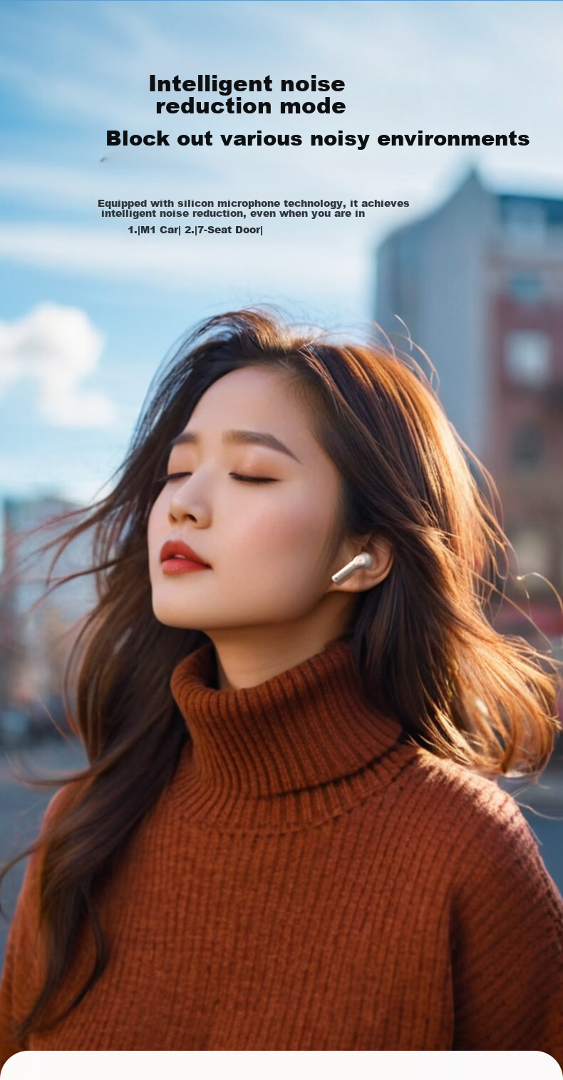 Monster In-Ear True Wireless Bluetooth Earphones, Wireless Sports Gaming Headset, Call Noise Reduction, Bluetooth 5.4, Compatible with Apple And Huawei Phones GT16 White 4