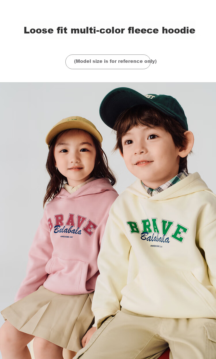 BALABALA Children's Clothing, Kids' Sweatshirt, Boys' Autumn And Winter, Girls' Fleece-Lined Warm Hoodie, Stylish And Comfortable 1