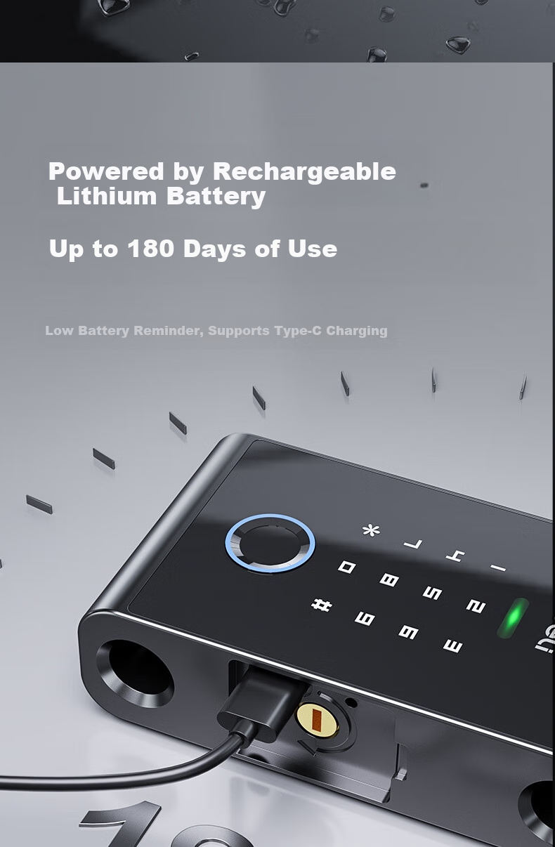 Deli Glass Door Lock, Smart Lock, Fingerprint Lock, Password Lock, Access Control Machine, Attendance Machine for Office Glass Doors, IC Card Key Opening Door, No Drilling Or Wiring Required, Mini Program Management, AL210 2