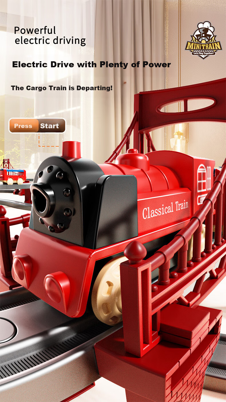 Beimuxing Children's Electric Train Track Car Toy, for Boys Aged 3-6, Roller Coaster Toy, Birthday Gift for Ages 7-14 2