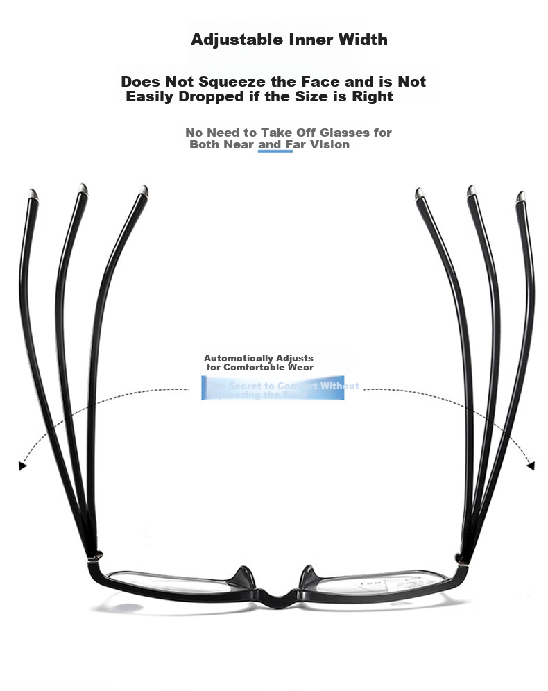 DRATRA Anti-Blue Light Reading Glasses, Multi-Focal Progressive Presbyopic Glasses, Unisex Design, Suitable for Both Distance And Near Vision, Stylish Classic Ultra-Light 7
