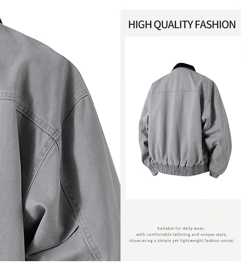 :CHOCOOLATE IT Pure Cotton Polo Collar Jacket Men Autumn New Trendy Loose Japanese Casual Coat Angora Red L 3