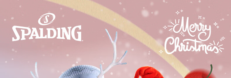 SPALDING Women's Winter Christmas Theme Basketball Socks Couple Socks Gift for Girlfriend Long Thick Sports Socks Apple Pink 1