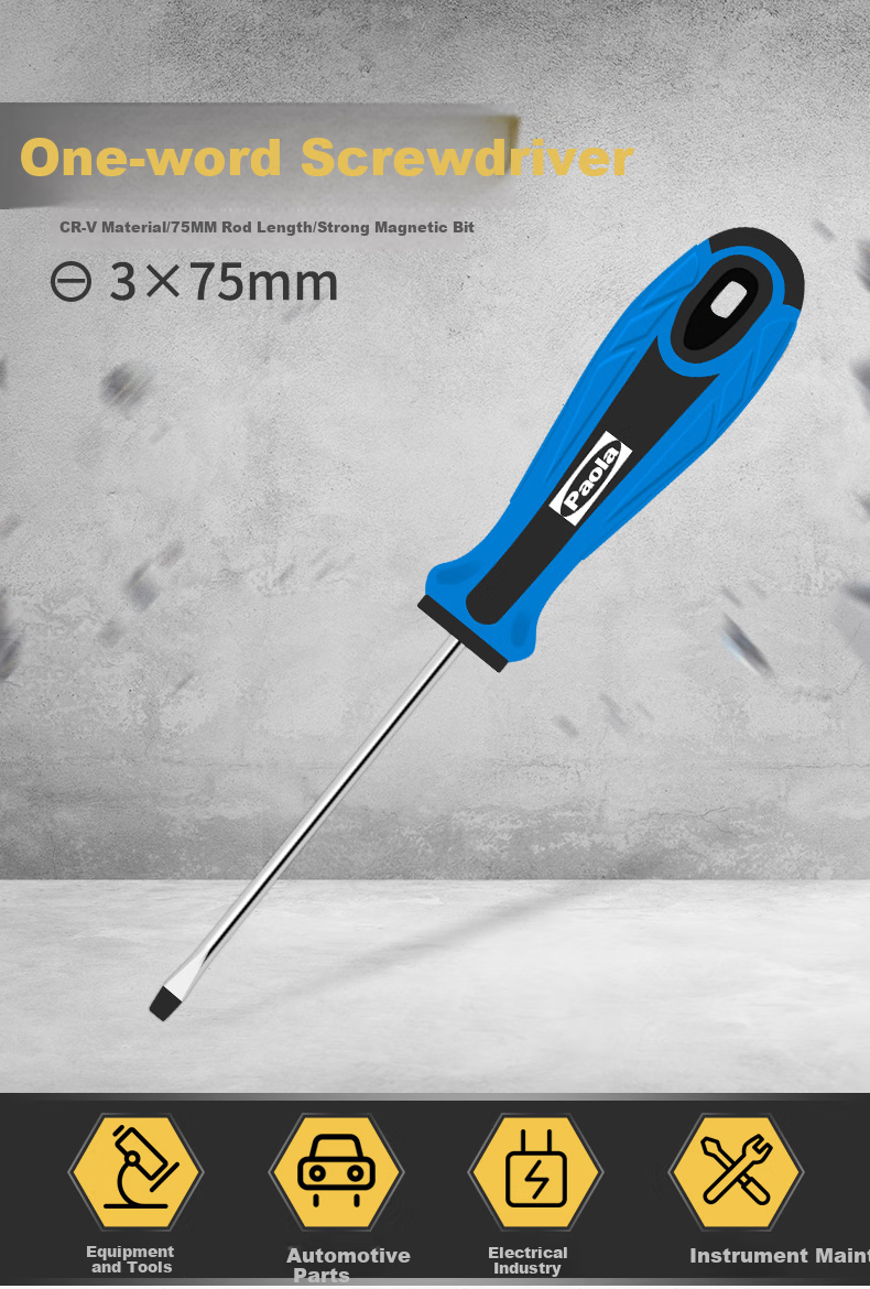 Paola Screwdriver, Phillips Head 6*250mm, Non-Slip with Strong Magnet, Extended Screwdriver, Flathead to Phillips Conversion Tool 1535 1