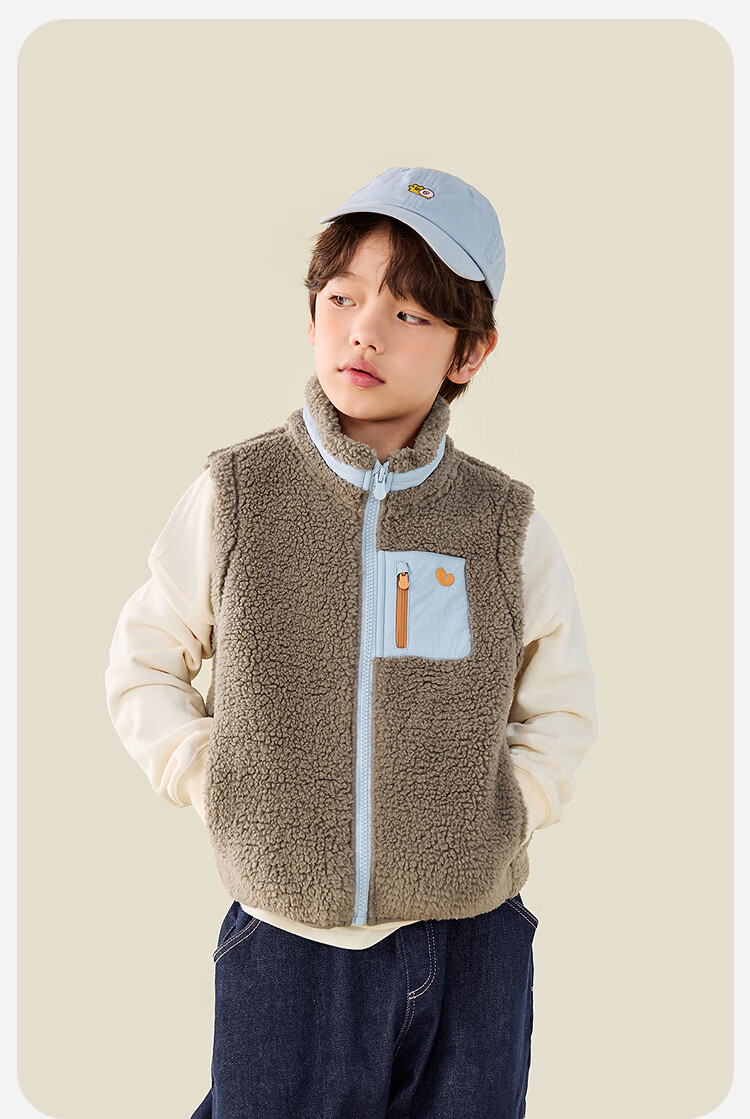 Minibala Kids and Adults Anti-Static Plush Vest Fleece Warm Outdoor Windbreaker 2025 Autumn New 5