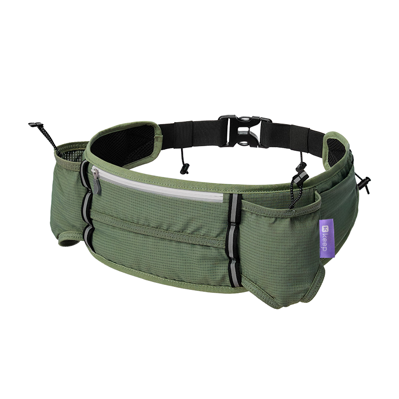 Keep Sports Multi-Compartment Waist Bag Multifunctional Lightweight Running Phone Pouch Outdoor Fitness Small Bag Gray-Green
