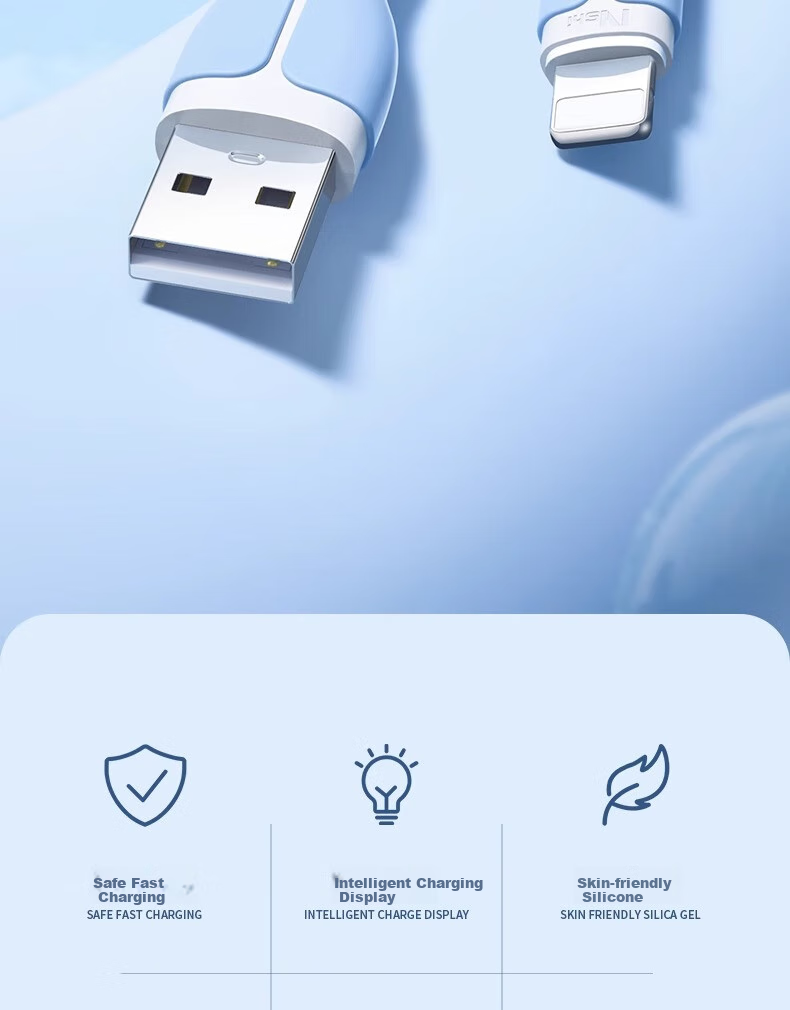 Nengshi Apple Charging Cable USB Data Cable for IPhone 14/Pro Tablet, USB Phone IPhone 12/11/x/8/7 Extended Cord Car Fast Charging 1 Meter Blue 2