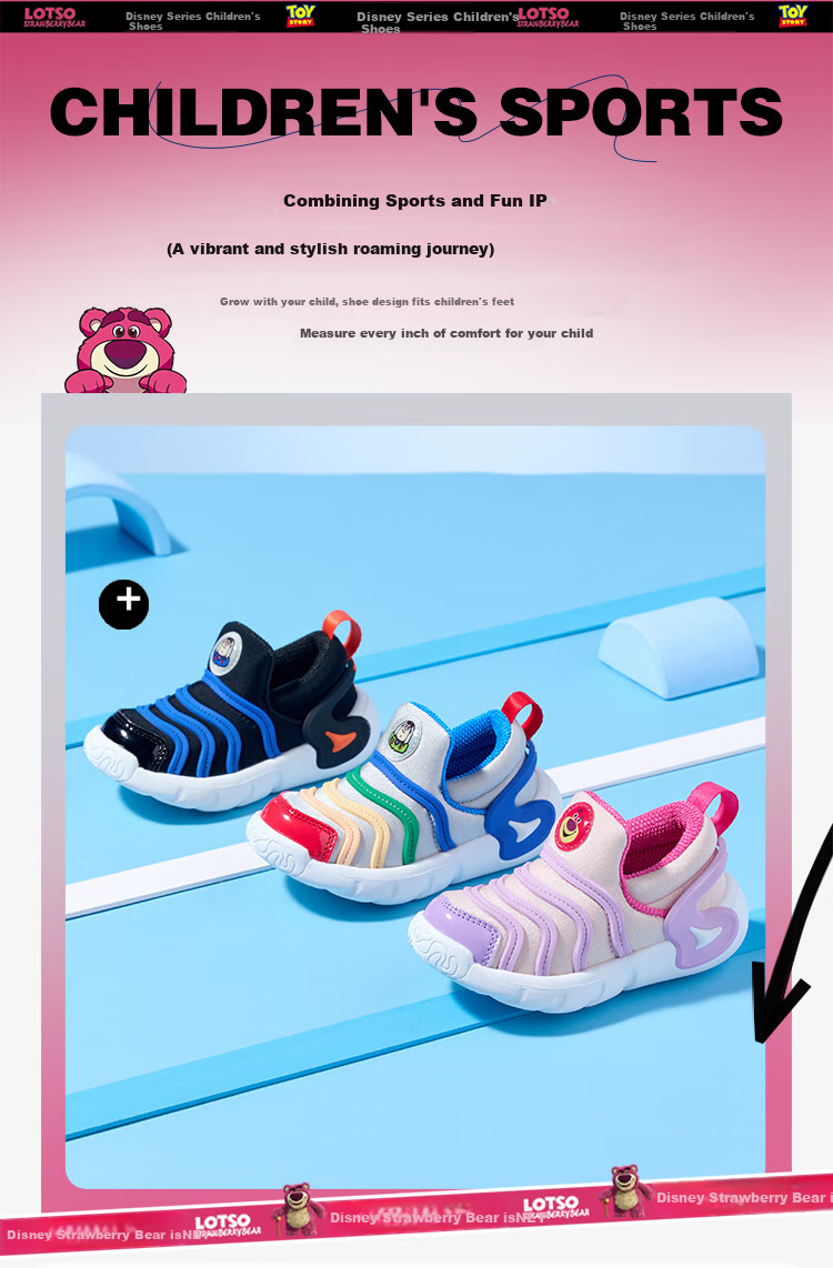 Disney Children's Slip-On Caterpillar Shoes, Breathable Sneakers for Spring And Autumn, for Older Kids, Royal Blue/light Gray, Size 25 4