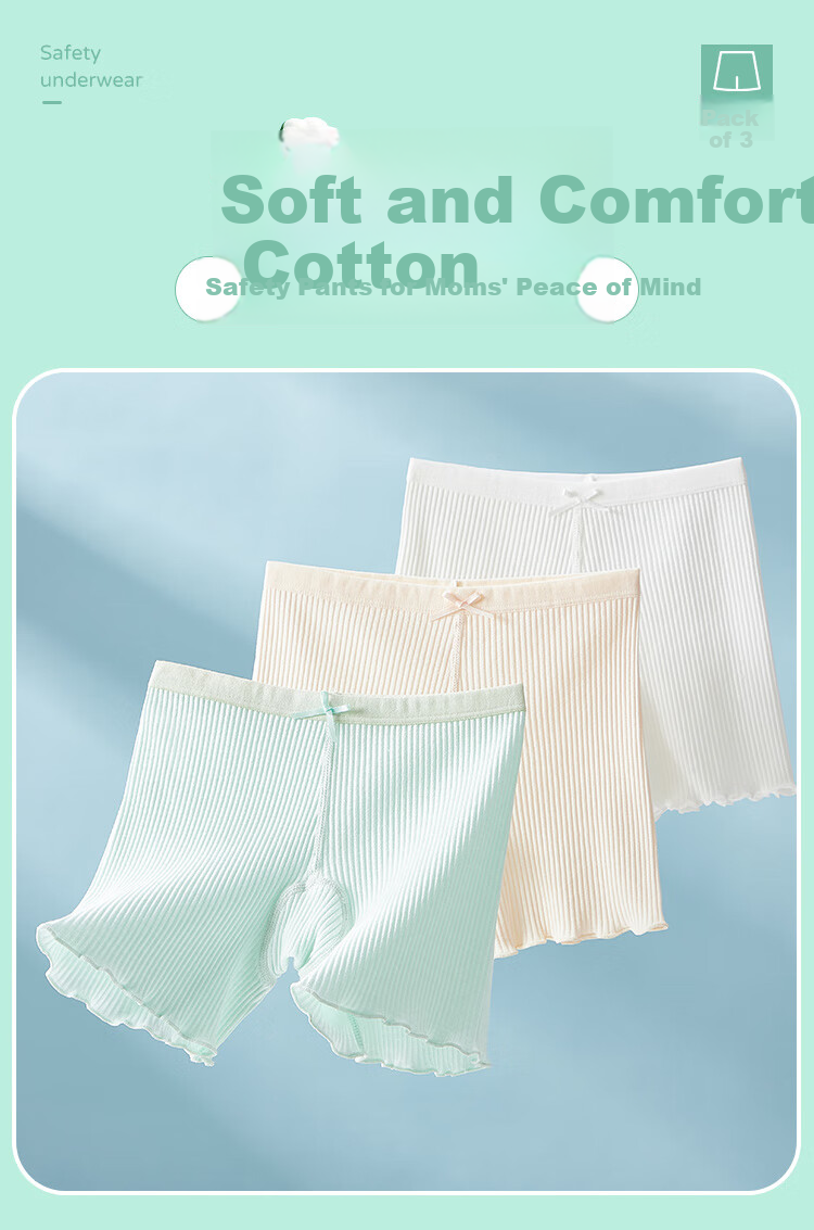 LangSha Children's Underwear, Girls' Mid to Big Kids A-Class Cotton Anti-Exposure Panties, Summer Thin Style Baby Boxer Briefs 1