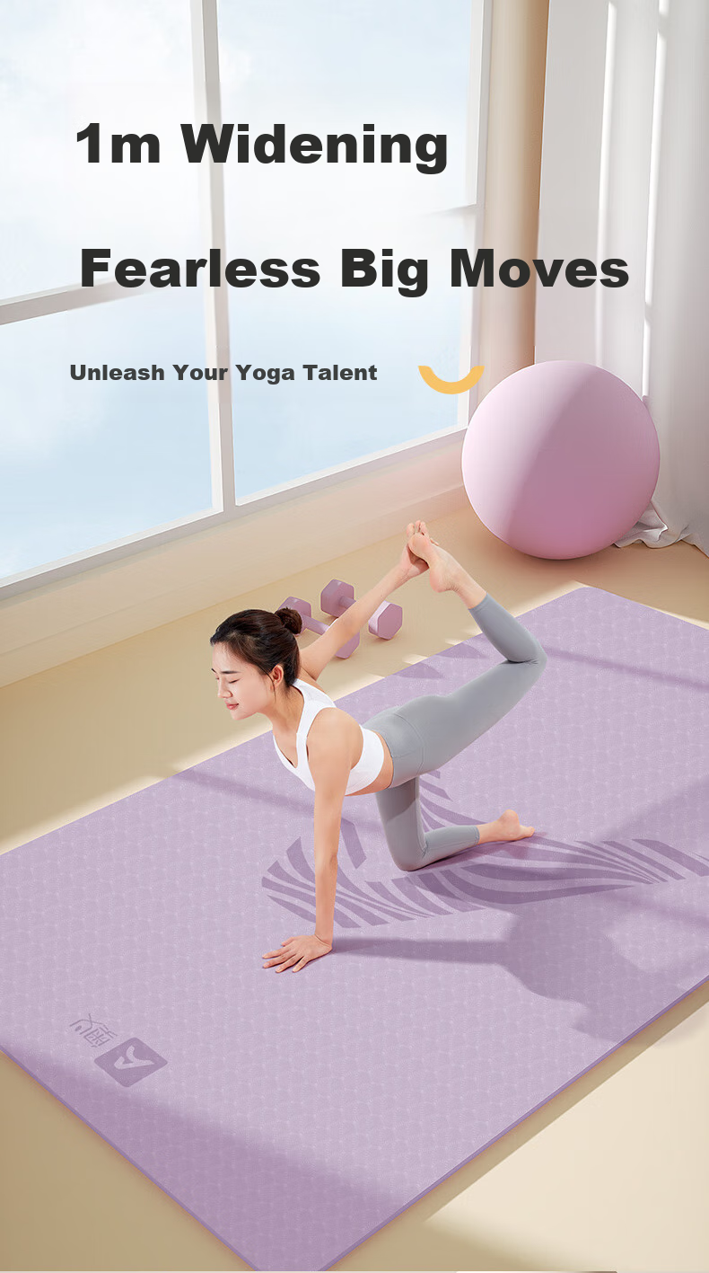 Aoyi Yoga Mat for Women, Home Use, Non-Slip, Widened And Thickened, Soundproof, Shock-Absorbing, Fitness Mat, Large Size, for Aerobics And Jump Rope Exercises 1