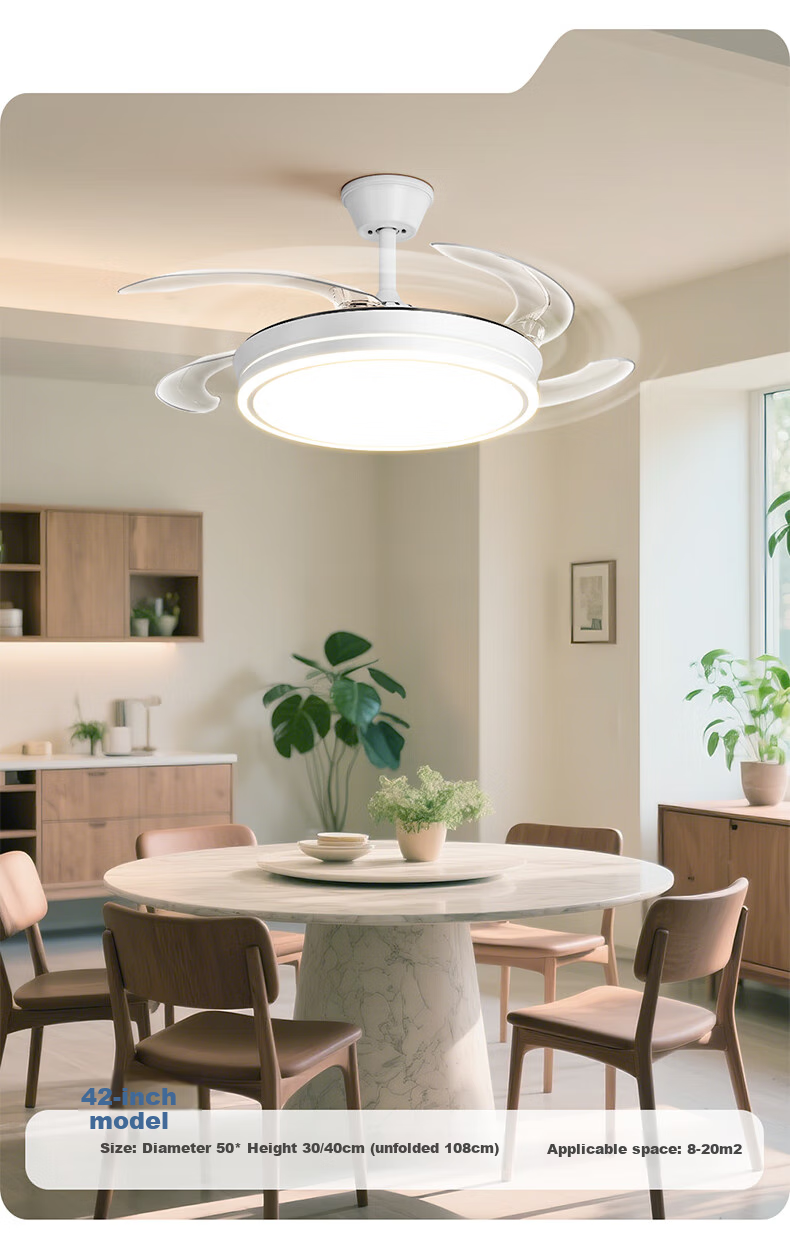 HP Pure Light Invisible Fan Lamp Integrated Dining Room Ceiling Fan Light Bedroom Zhongshan Lighting Zhenzhiguang with Installation Service 10