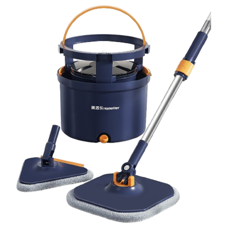 HoMettler Clean And Dirty Separation Rotating Mop, 4 Mop Pads for Home Use, Hands-Free Cleaning, Flat Lazy Mop with Glass Cleaning Functio