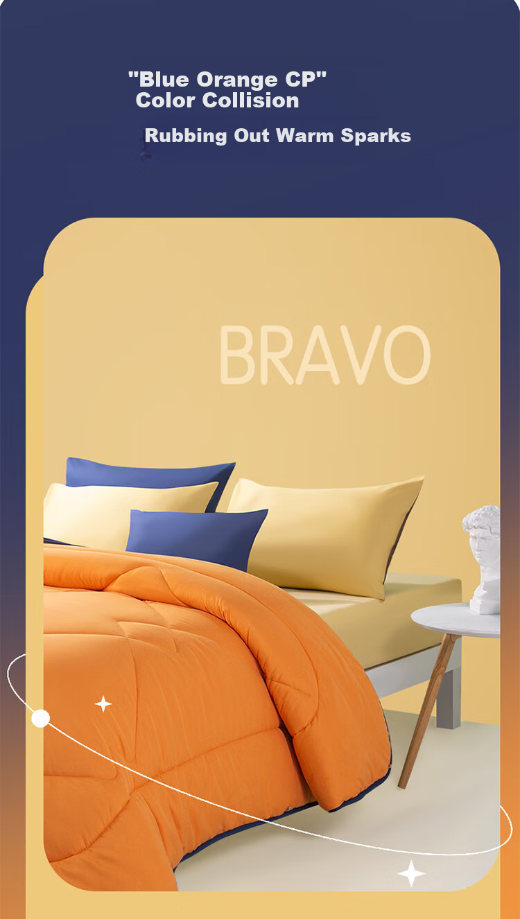 Bravo Fuanna Moisture-Wicking And Heat-Retaining Fiber Comforter, Double Size All-Season Duvet Insert, Approximately 4.7 Jin, 230*229cm, Orange 4