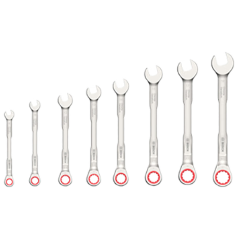 Bosch Ratchet Dual-Use Wrench Repair Kit 8-Piece Precision Maintenance Household Disassembly Wrench for Tight Spaces