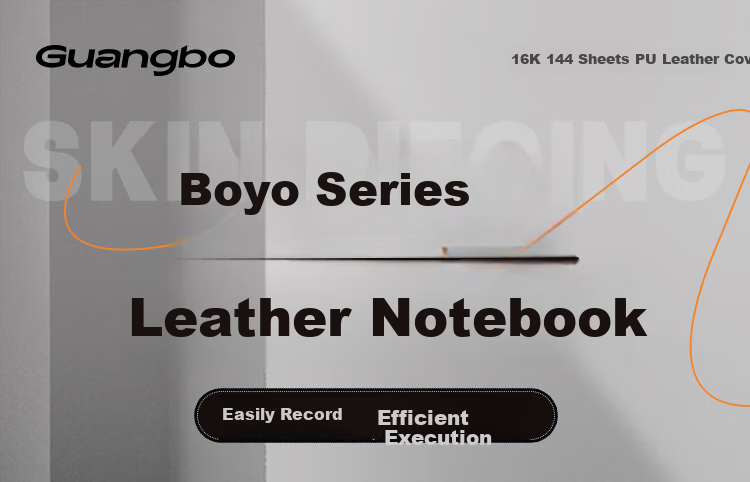 GuangBo 16K 144-Sheet Business Leather Notebook Stationery/Jaunty Button Closure Black GBP16735 1
