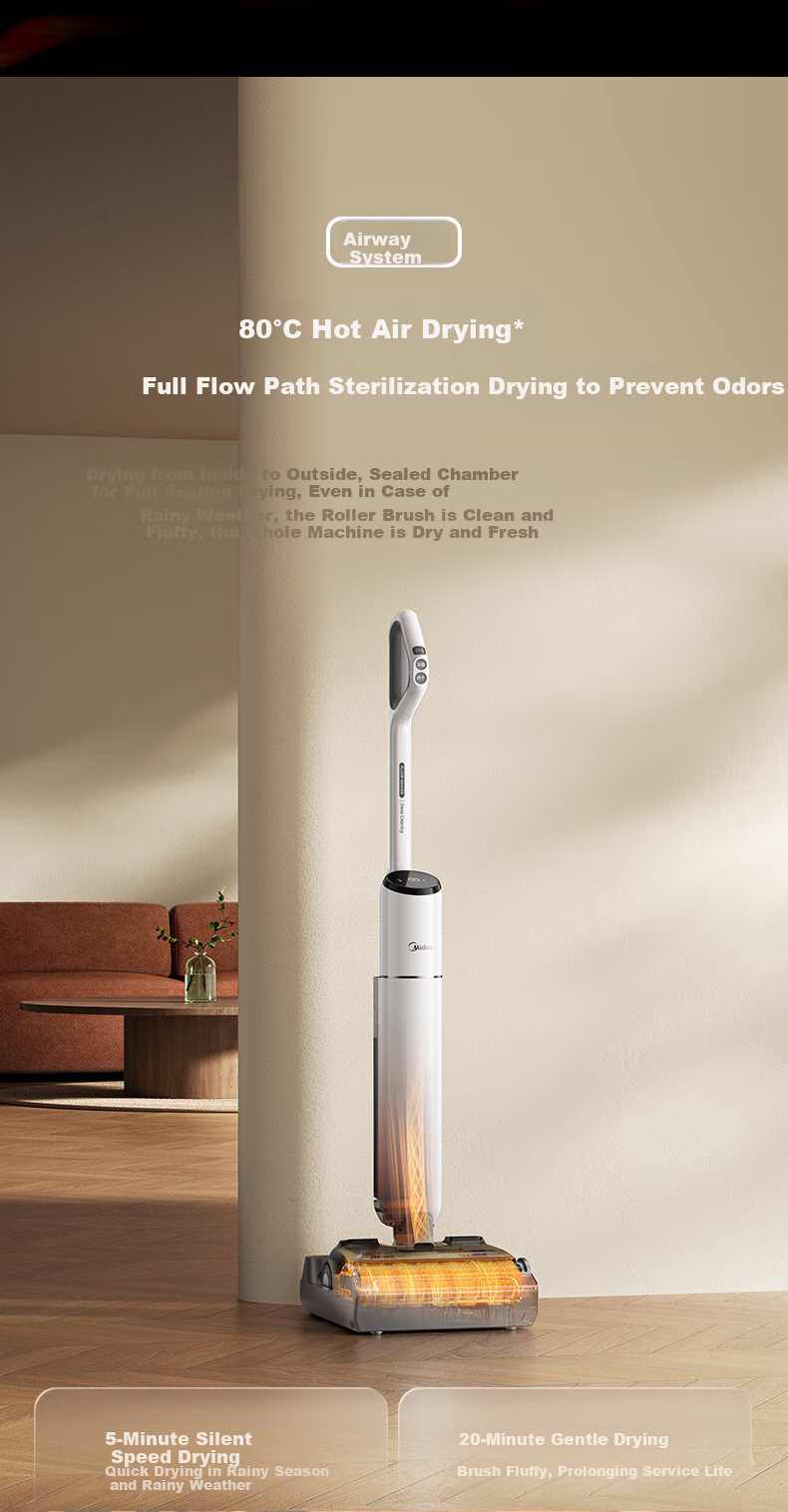 Midea Odorless Floor Washer 2.0 [380°C High-Temperature Steam + Hot Water Floor Cleaning] S60 Steam Mop Vacuum All-in-One Fully Automatic Floor Cleaning Machine [Price Guarantee 618] 9