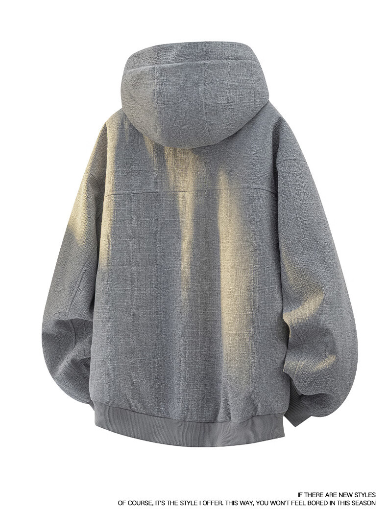 NASA MARVEL Men's Autumn Winter Fleece-Lined Hooded Cotton Jacket Thickened Warm Casual Coat Glacier Gray L 4