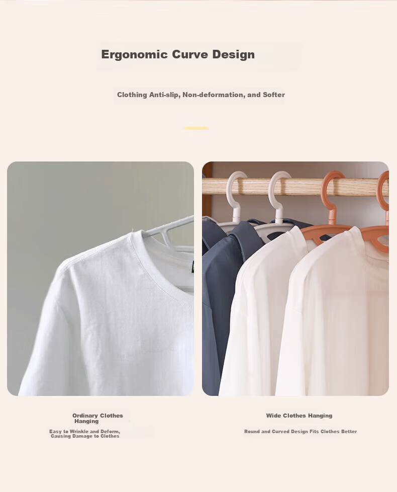 Jingjiayi Wide-Shoulder Hanger, Seamless Adult Collar Hanger, Thickened Clothes Support, Non-Slip Children's Wardrobe Hooks And Pants Hangers 4