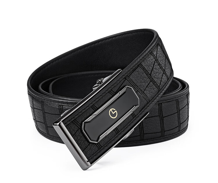 Goldlion Men's Deer Leather Automatic Buckle Belt with Inner Buckle, Wooden Gift Box, Birthday Gift 16
