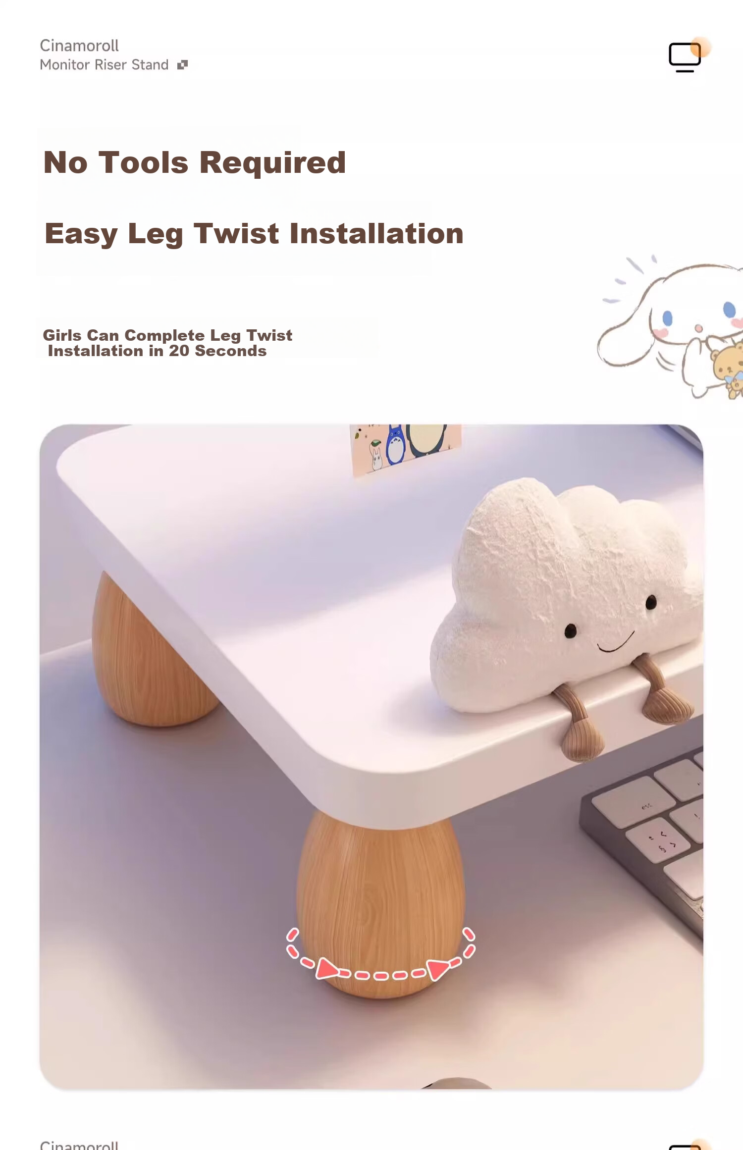 Mushuangfu Monitor Riser Stand, Computer Desk Organizer, Storage Rack, Laptop Stand 7