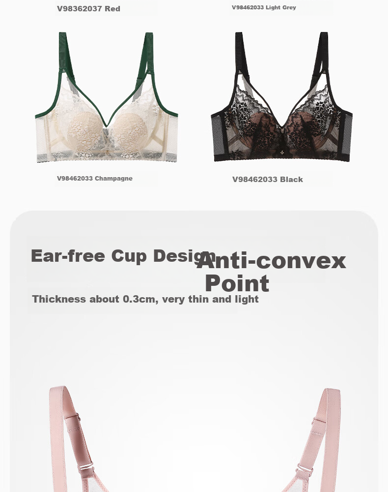 Fenteng Large Bust Minimizing Bra for Women, Thin Style, Wireless, Push-Up, Anti-Sagging Brassiere, Skin Color, Size 75B 5
