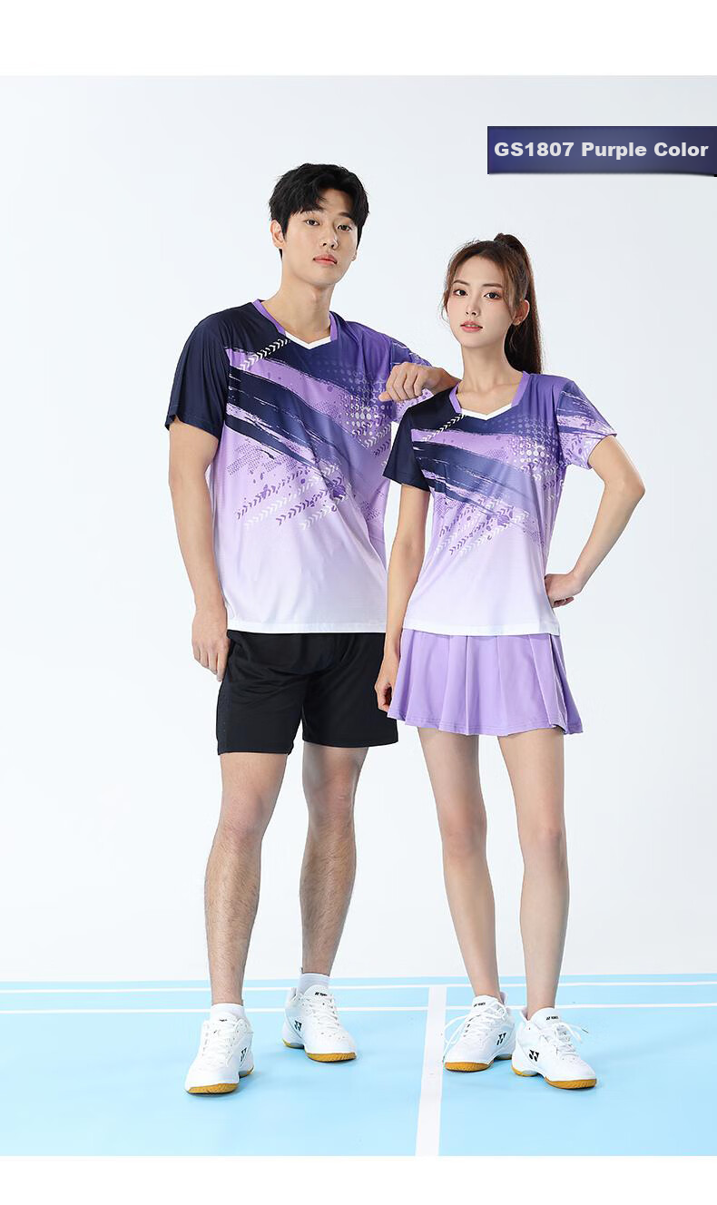 Gaoshouruyun SO MANY VIPS Badminton Customized Set, Men's And Women's Jersey, Breathable Short-Sleeve Tennis Outfit GS1802-W Women's 14