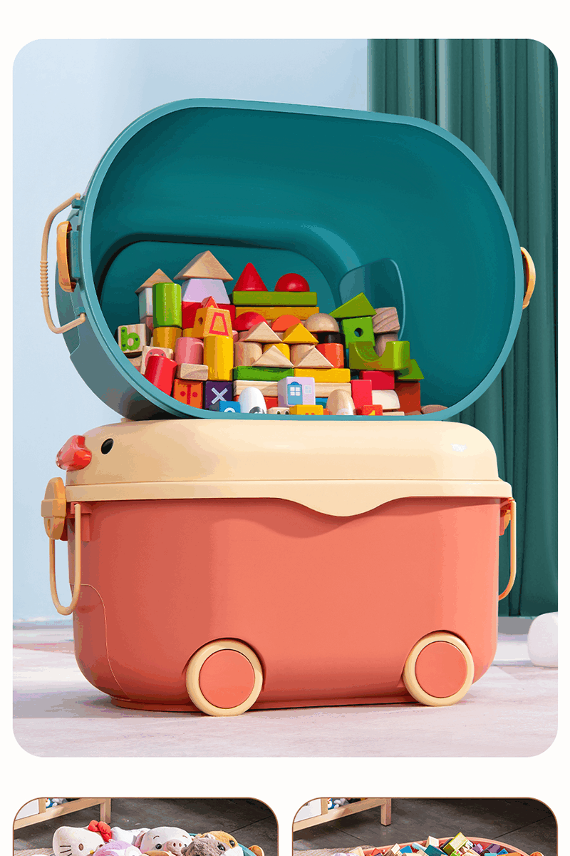 OLA XIANG Children's Toy Storage Box Large Capacity Plastic Household Organizer Snack Storage Container Baby Clothes Storage Box 10