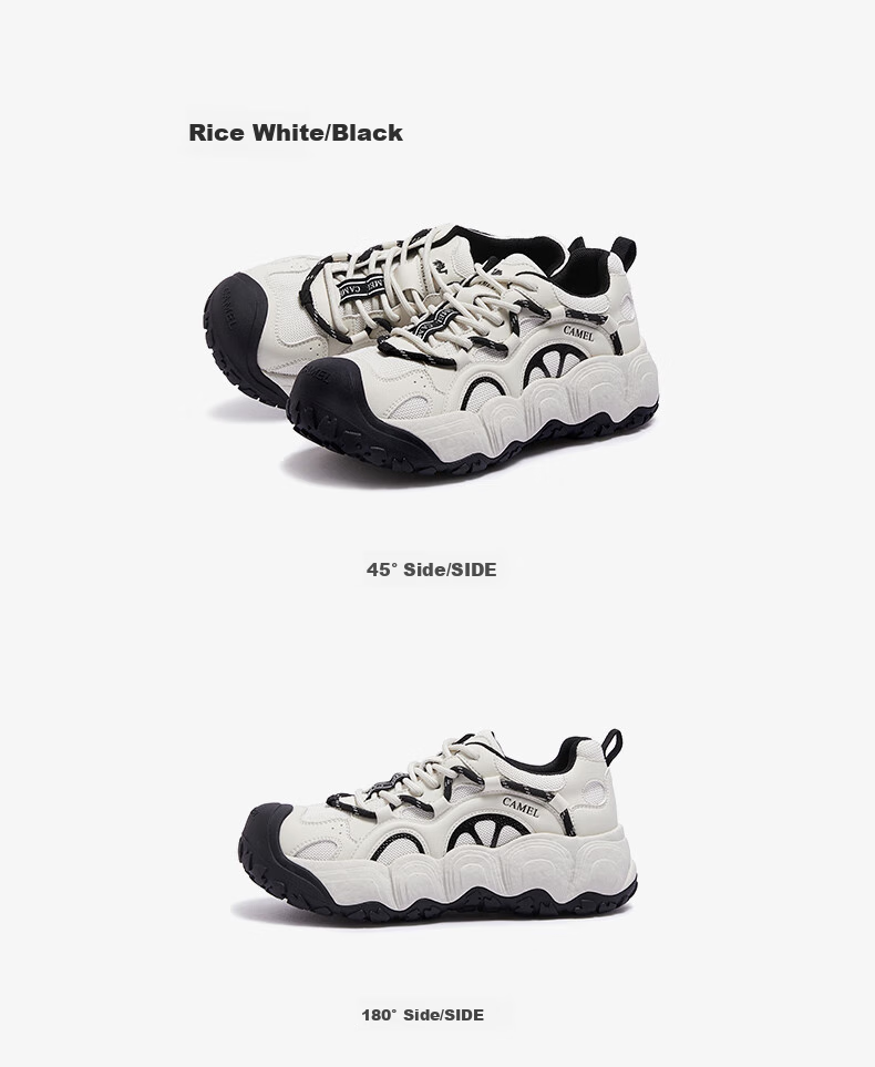 CAMEL [Dilireba's Same Style] Neng Meng Chou Meng Women's Sneakers Casual Sports Shoes L25A202062 Beige/gray 38 53