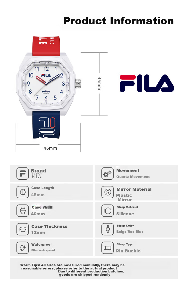 FILA Watch, Retro Dad Style, for Men And Women, Middle School And High School Students, Classic Color Wristwatch, 6694-003 9