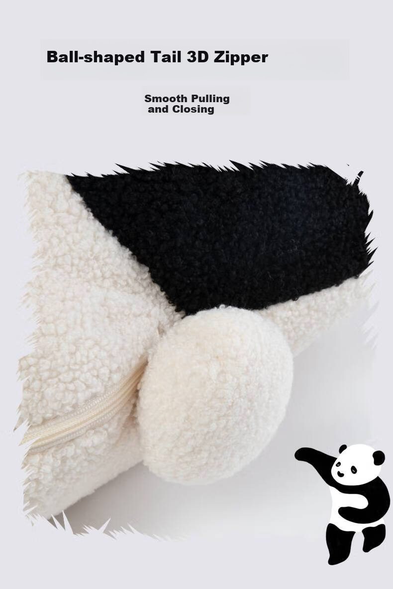 TBH (TBH) Panda Puff Two-In Hugging Pillow Blanket Flannel Warm Throw Pillow Car Home Travel Fleece Blanket Cushio 4