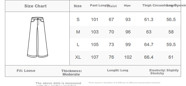 Taipingniao Women's Jeans, Cool-Feeling High-Waist Wide-Leg Summer Washed Loose Straight-Leg Pants, Denim Medium Blue, XL 8