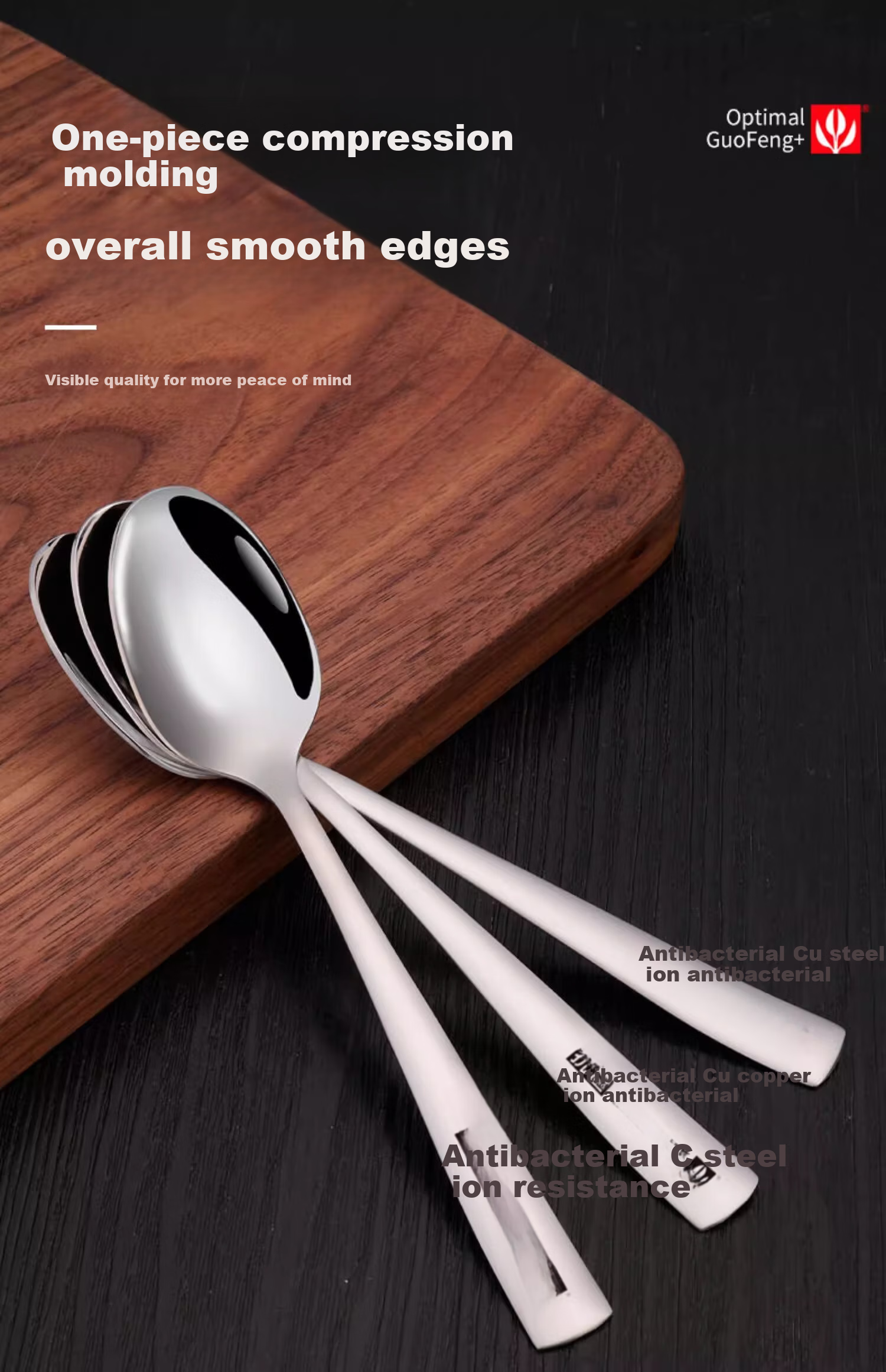 GuofengG Household Antibacterial Stainless Steel Spoon Long Handle Soup Ladle [Antibacterial Stainless Steel] Adult Pointed Spoons 2-Piece Set 9