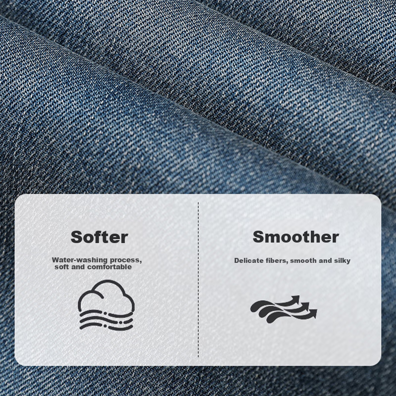 Luomeng [Tencel Lyocell] Мужские джинсы, зимние, дышащие, свободные, универсальные, прямые брюки, винтажный синий, размер 34