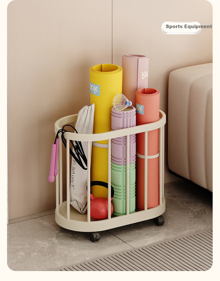 Bahainiao Fitness Equipment Yoga Mat Storage Basket, Large Toy Home Basketball Storage Rack, Sports Goods Miscellaneous Basket 8