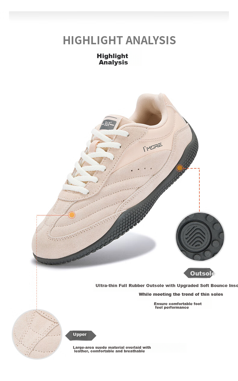361° Sports Flat Shoes 2 Spring Summer Miu Series Women's Thin Sole T-Strap Derby Casual Sneakers 682626710F-5 21