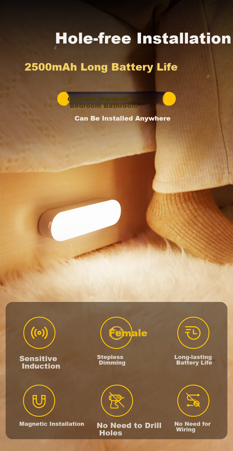Heart Lock Motion Sensor Light, Turn On When People Approach, Turn Off When They Leave, Rechargeable Night Light, Bedroom Bedside Lamp, Baby Feeding Eye Protection, Magnetic Night Light 1